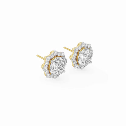 0 50 CT Floral Halo Detachable Lab Diamond Studs_in-stock