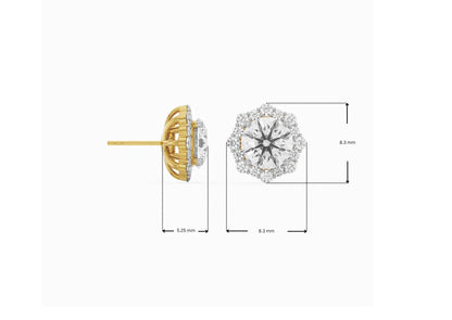 0 50 CT Floral Halo Detachable Lab Diamond Studs_in-stock