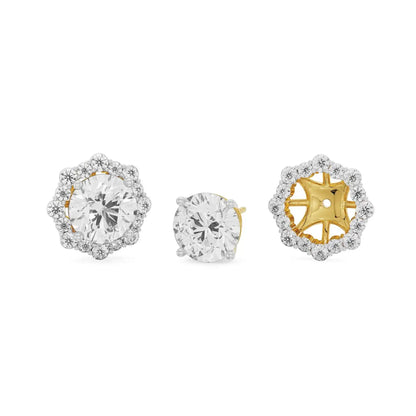 0 50 CT Floral Halo Detachable Lab Diamond Studs_in-stock