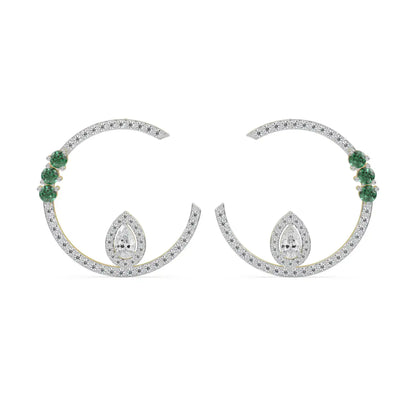 Hazel Front Diamond Hoops Front View