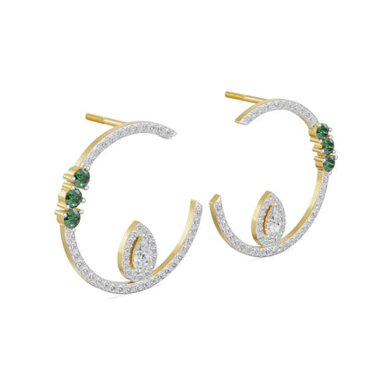 Hazel Front Diamond Hoops Side View