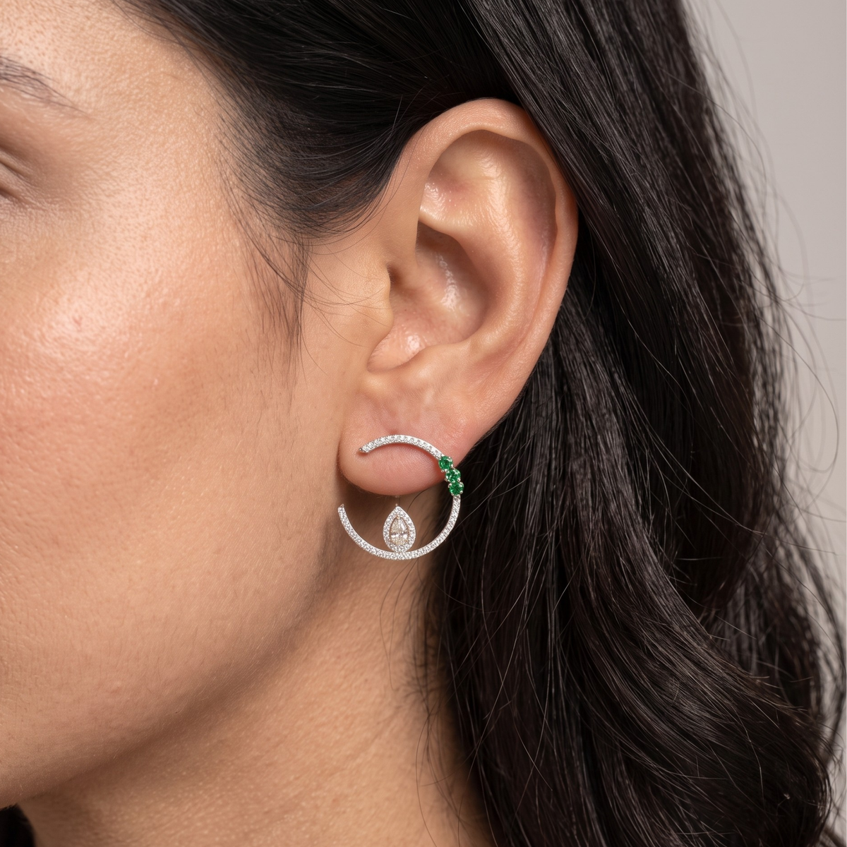 Hazel Front Lab Grown Diamond Hoops