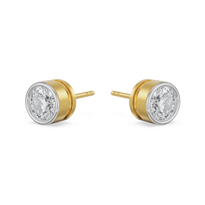 0.5 CT Solid Round Diamond Studs Side View