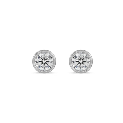 1.5 CT Solid Round Diamond Studs Front View