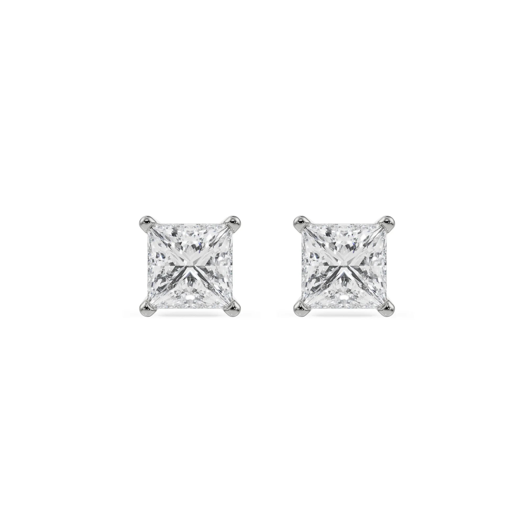 2 CT Timeless Princess Solitaire Studs front view