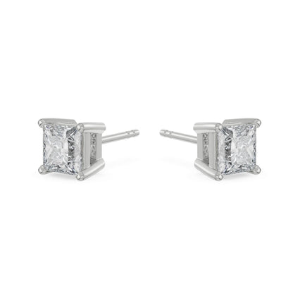 2 CT Timeless Princess Solitaire Studs Side View