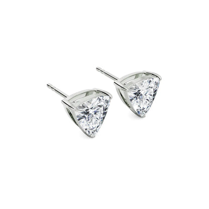 1 CT Trillion Diamond Studs Side View