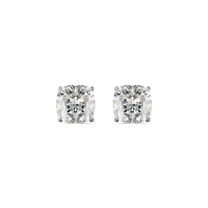 0.50 CT Cushion Diamond Studs Front View