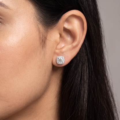 Yasmin Halo Round Lab Grown Diamond Studs