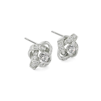 Twirl Sparkle Diamond Studs Side View
