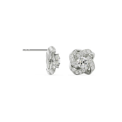 Twirl Sparkle Diamond Studs Prospective View