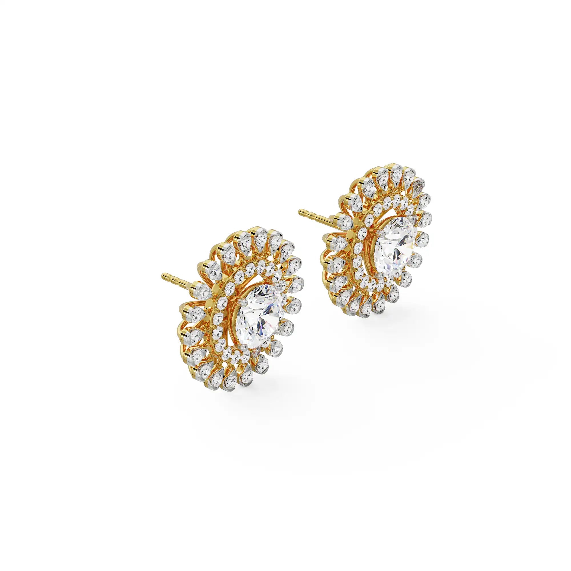 0 25 CT Sunflower Detachable Lab Diamond Studs_in-stock
