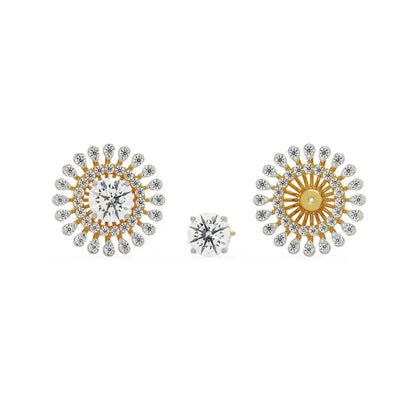 0.25 CT Sunflower Detachable Lab Diamond Studs - front view