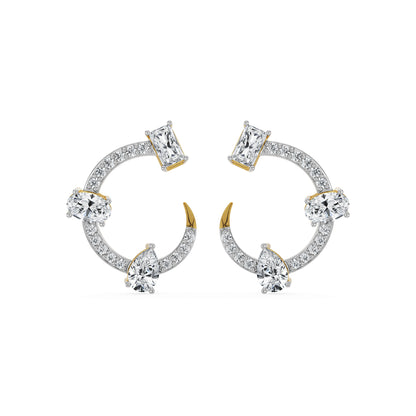 Fiery Festive Diamond Studs Front View