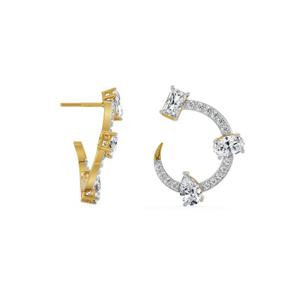 Trio Solitaire Diamond Hoop Left View