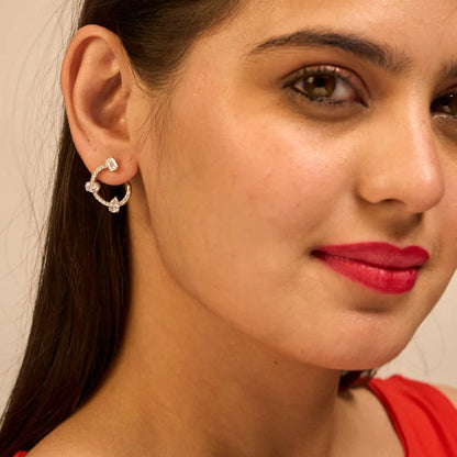 Trio Solitaire Lab Grown Diamond Hoop