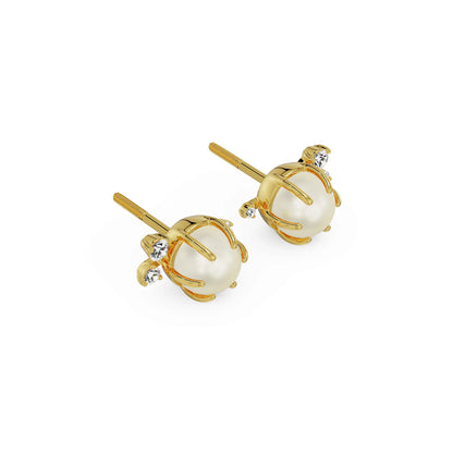 Pearly Lab Grown Diamond Studs 9KT