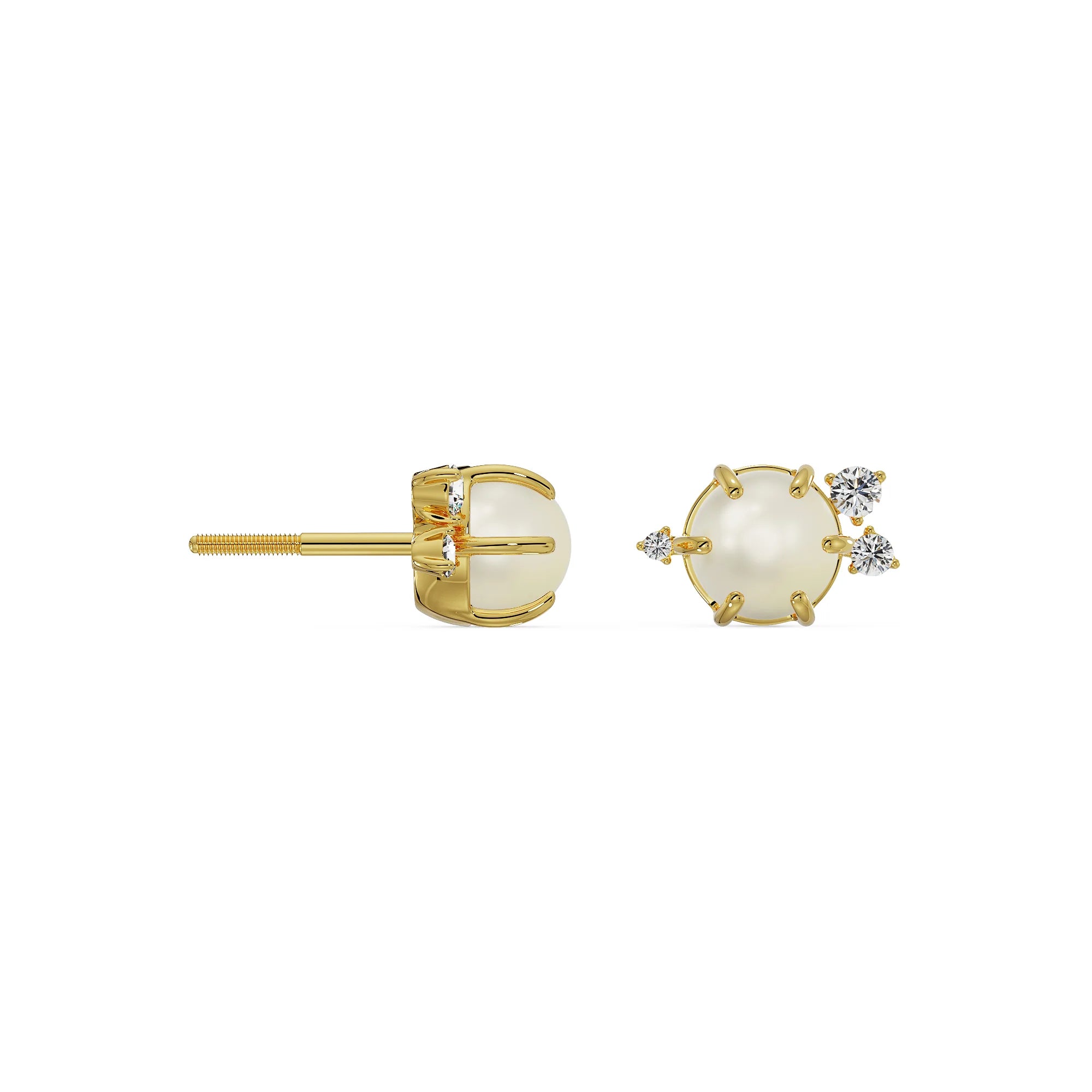 Pearly Lab Grown Diamond Studs 9KT