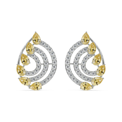 Fiery Festive Diamond Studs Fornt View