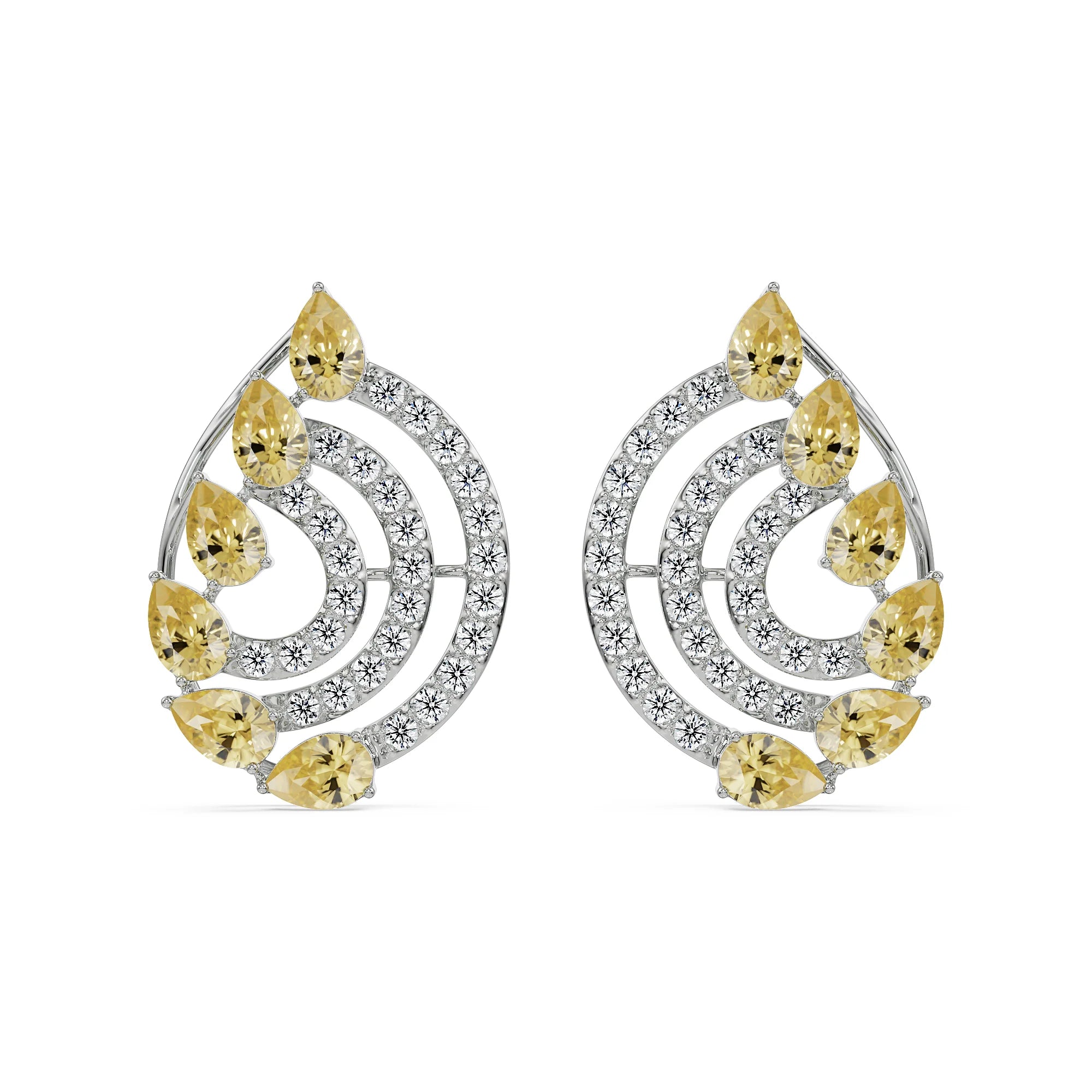 Fiery Festive Diamond Studs Fornt View in 9KT