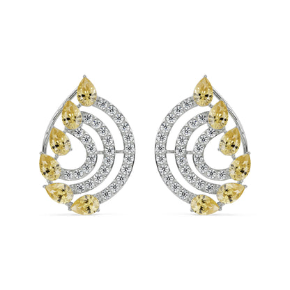 Fiery Festive Diamond Studs Fornt View in 9KT