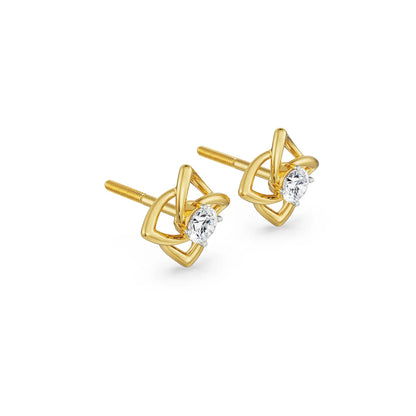 Raha Solitaire Diamond Studs Side view