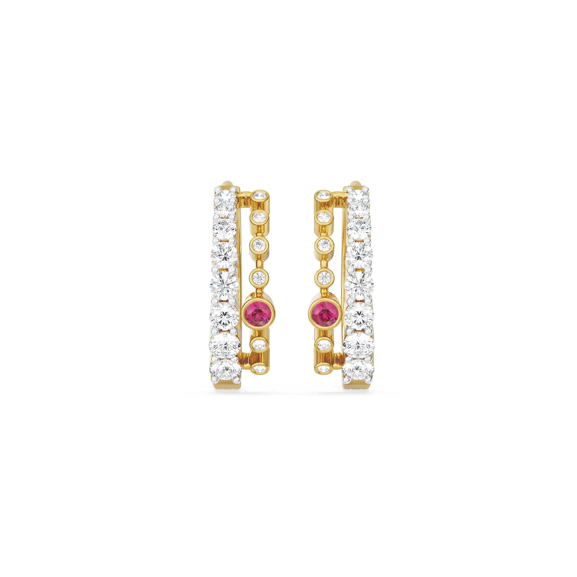 Zoya Diamond Hoops front view in 9KT