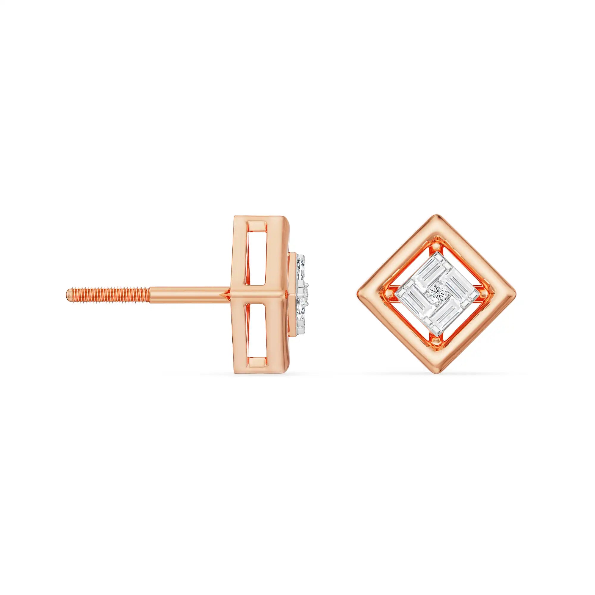 Geometric Allure Lab Grown Diamond Studs 9KT