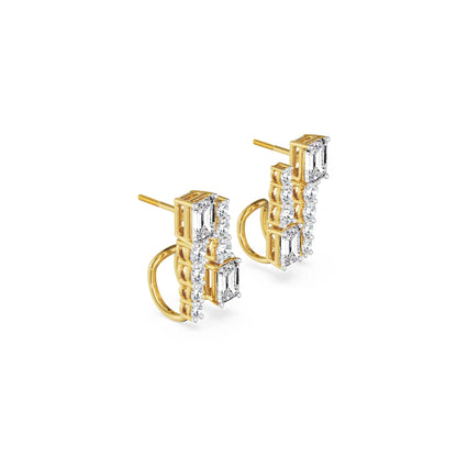 Two Way Mixed Stone Studs right view