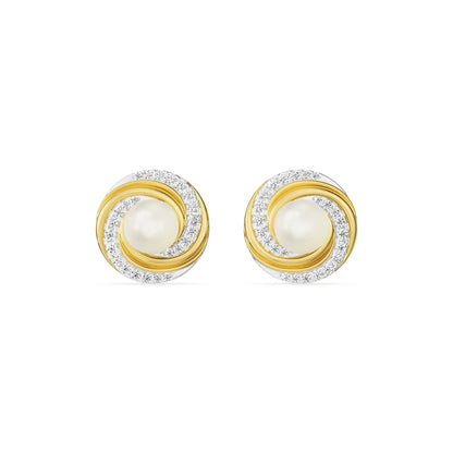 Pearly Swirly Lab Grown Diamond Earrings_in_stock