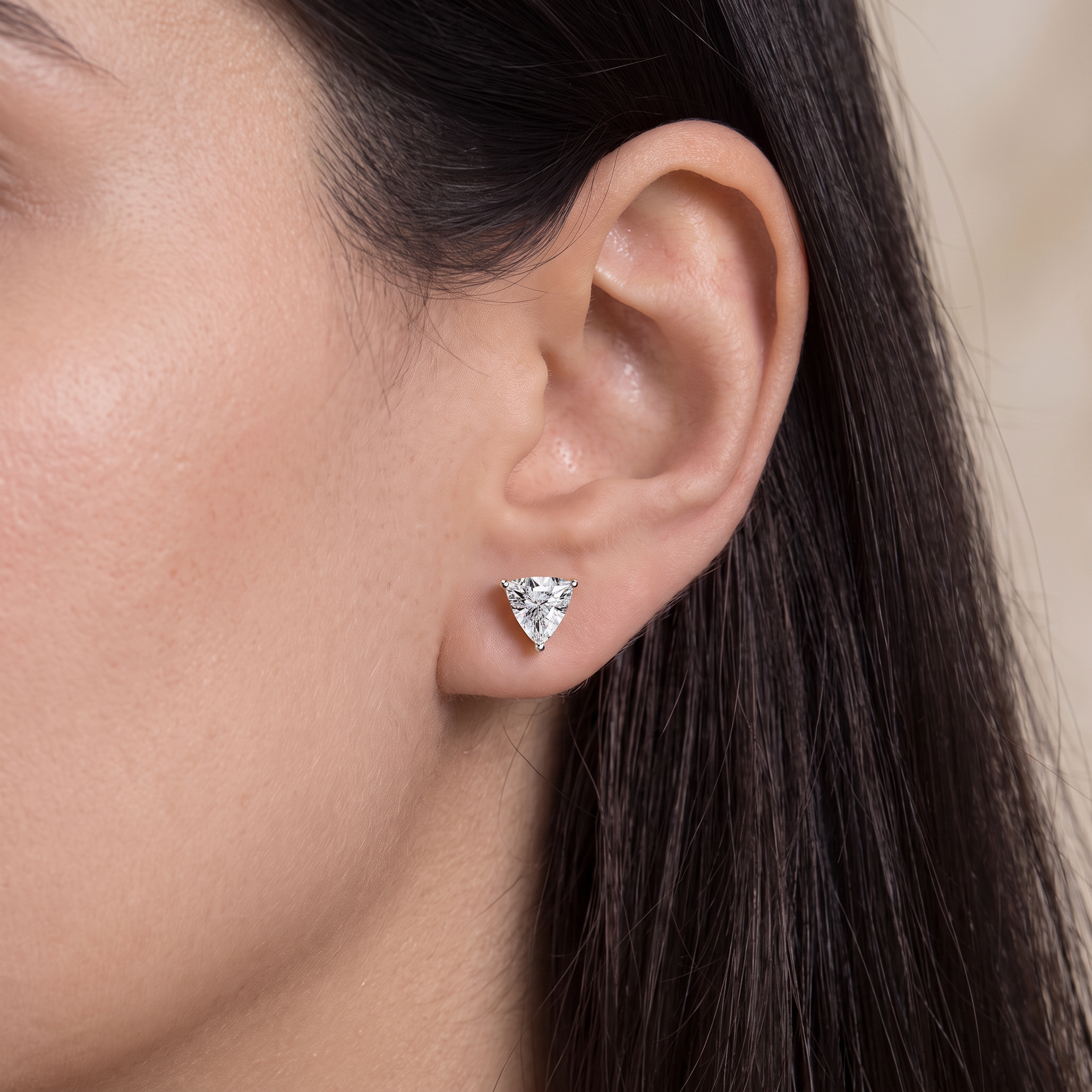 0.5 CT Trillion Curved Lab Grown Diamond Solitaire Studs