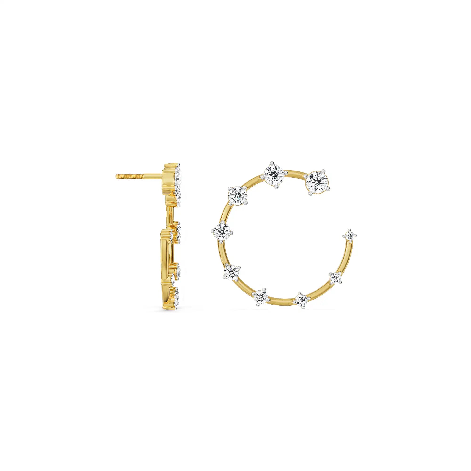 Vienna Lab Grown Diamond Earrings - Prospective View in 9KT