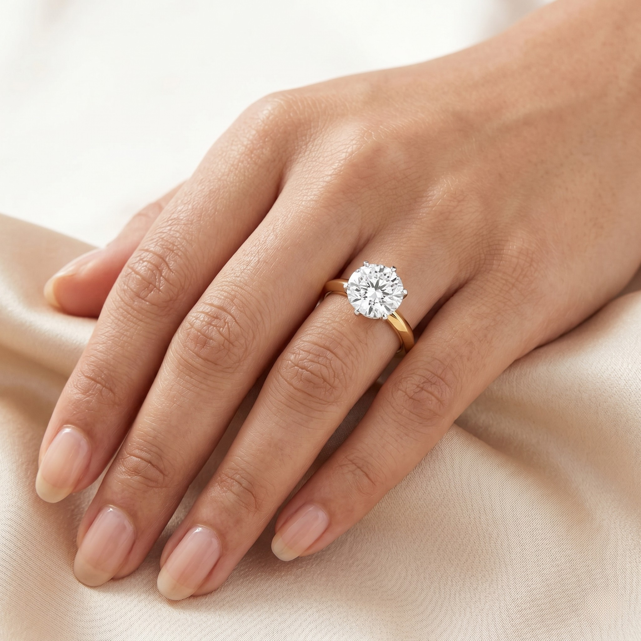 Portuguese Cut Lab Grown Diamond Ring