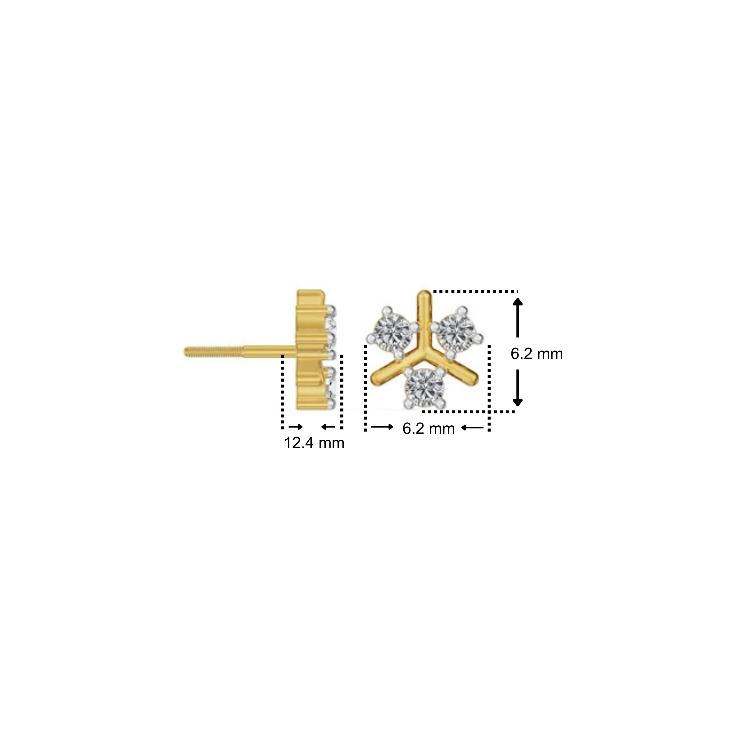 Twinkle Trio Lab Grown Diamond Studs