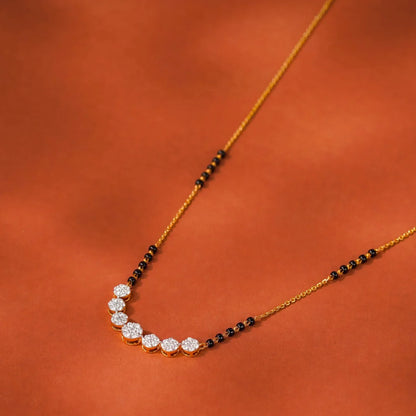 Pihu Lab Grown Diamond Mangalsutra - perspective view