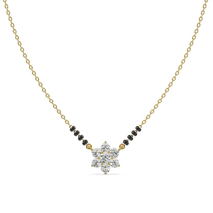 Blossom Diamond Mangalsutra Front View in 9KT