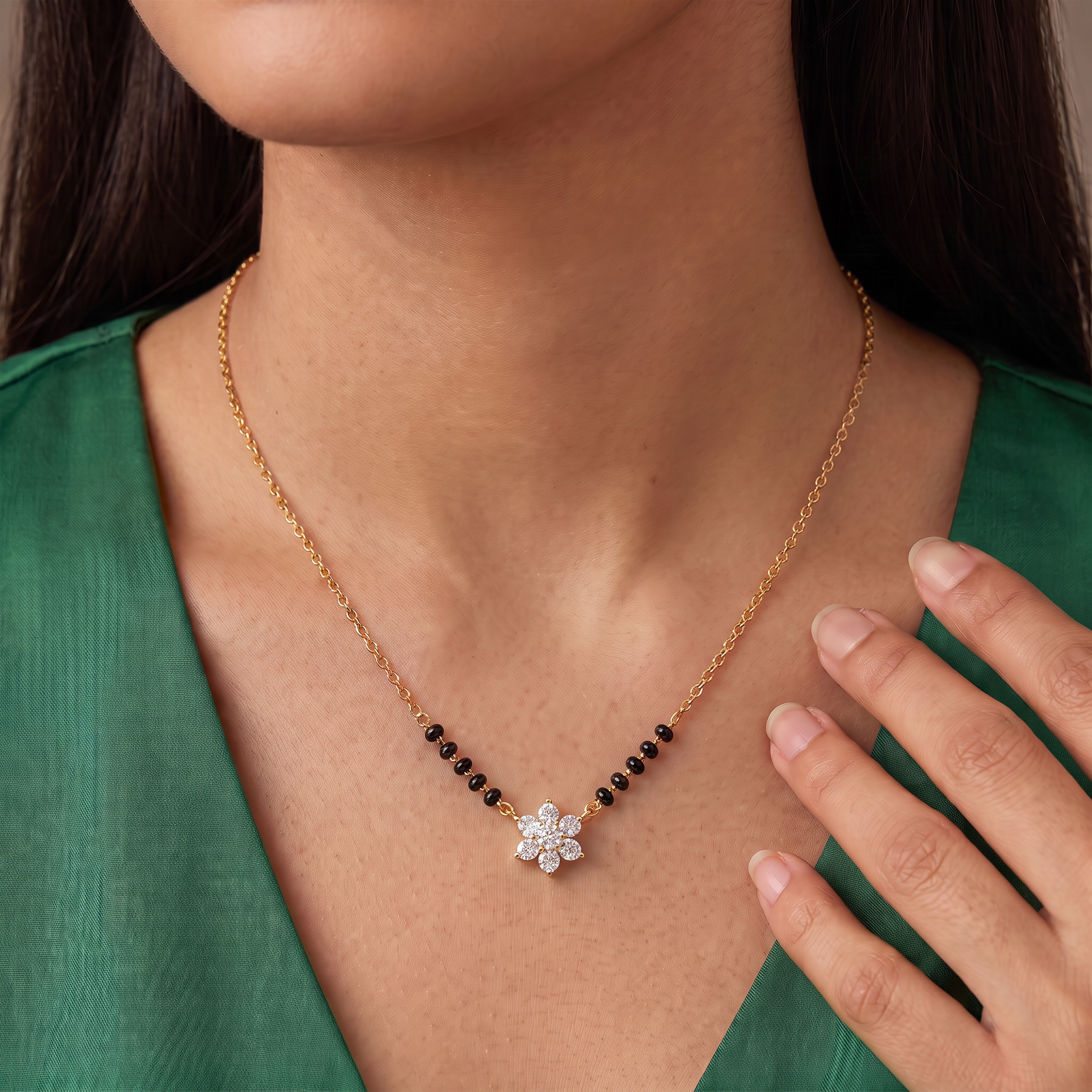 Blossom Lab Grown Diamond Mangalsutra