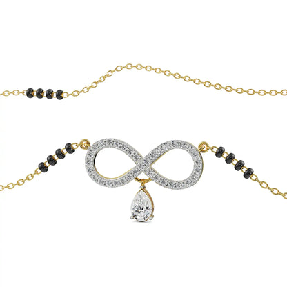 Infinity Drop Lab Grown Diamond Mangalsutra Front View