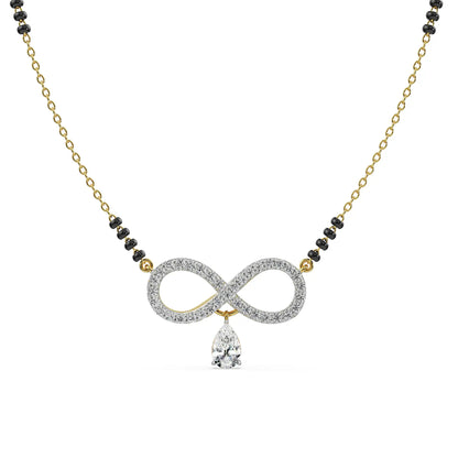 Infinity Drop Diamond Mangalsutra Front View