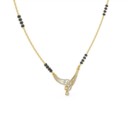 Aranya Floral Lab Grown Diamond Mangalsutra - side view