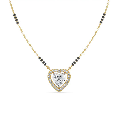 Sweetheart Lab Grown Diamond Mangalsutra - perspective view