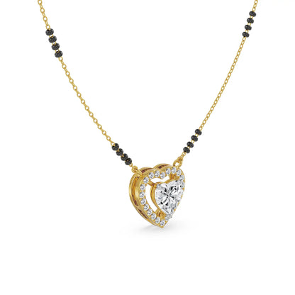 Sweetheart Lab Grown Diamond Mangalsutra - side view