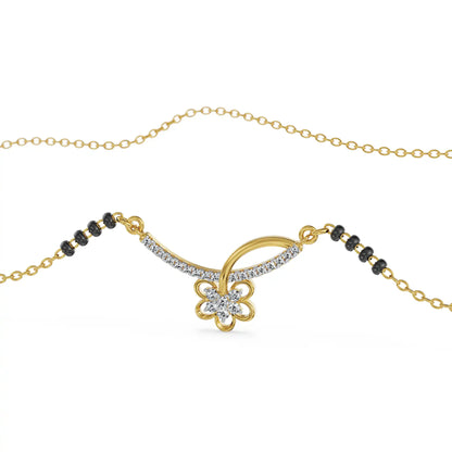 Flora Bloom Lab Grown Diamond Mangalsutra - perspective view