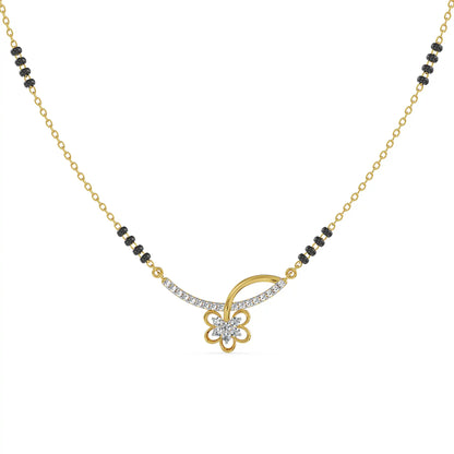 Flora Bloom Lab Grown Diamond Mangalsutra - front view