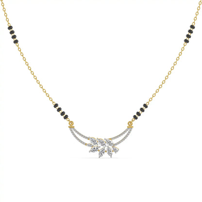 Ethereal Leaf Lab Grown Diamond Mangalsutra - perspective view