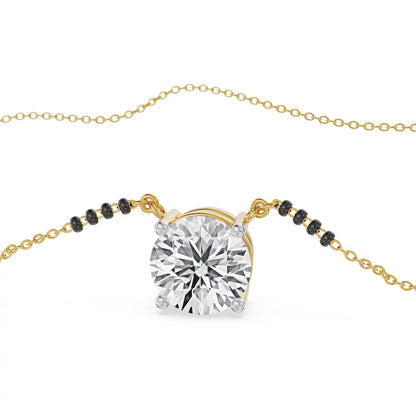 Solitaire Lab Grown Diamond Mangalsutra - top view