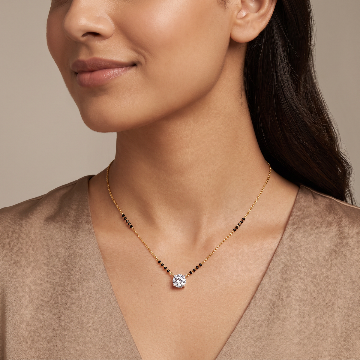 Solitaire Lab Grown Diamond Mangalsutra