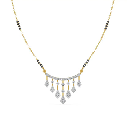 Noor Lab Grown Diamond Mangalsutra - front view in 9KT