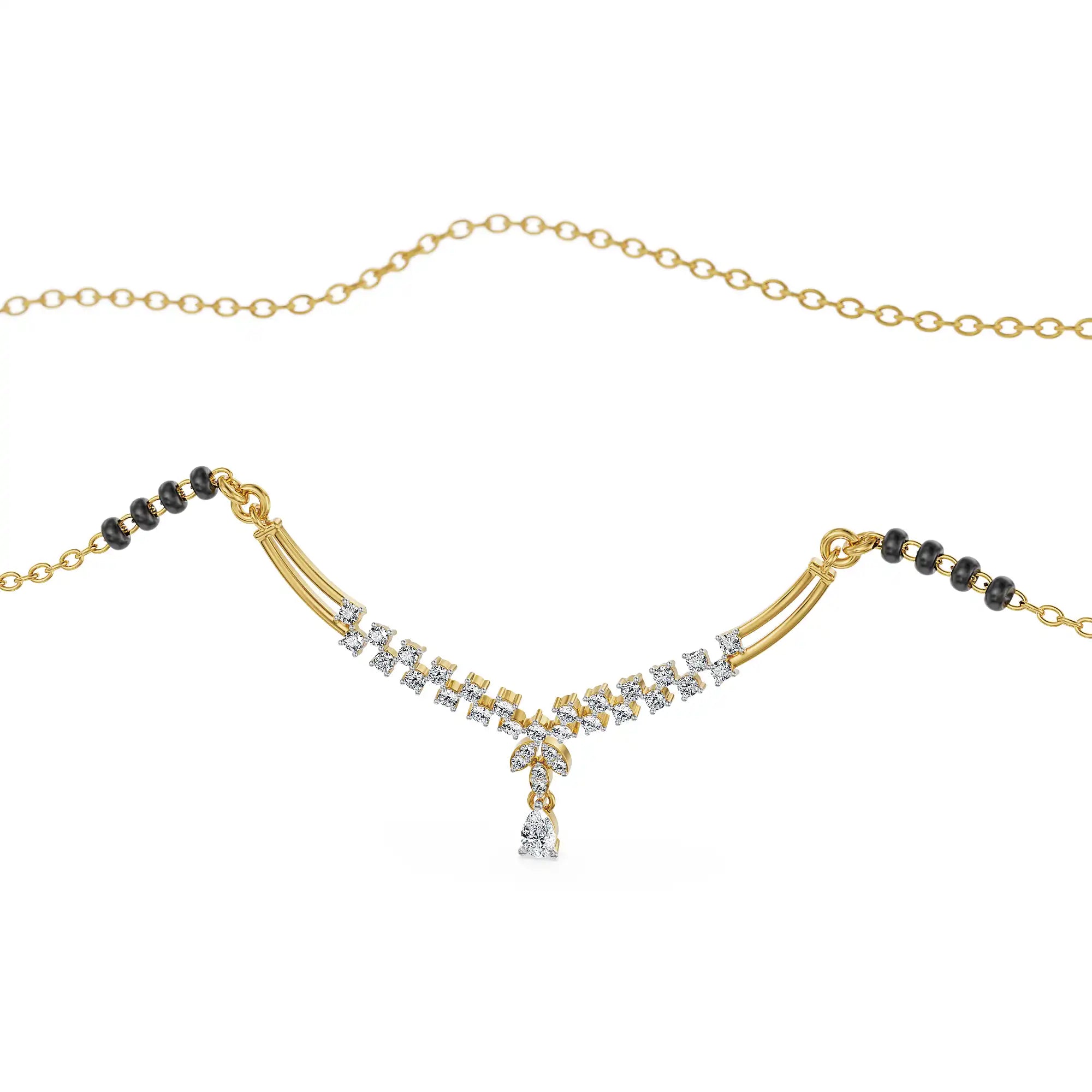 Vivaah Lab Grown Diamond Mangalsutra - top view