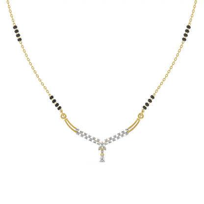 Vivaah Lab Grown Diamond Mangalsutra - front view in 9KT